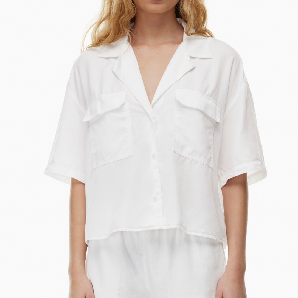 Hudson North White 100% Linen Short Sleeve Shirt